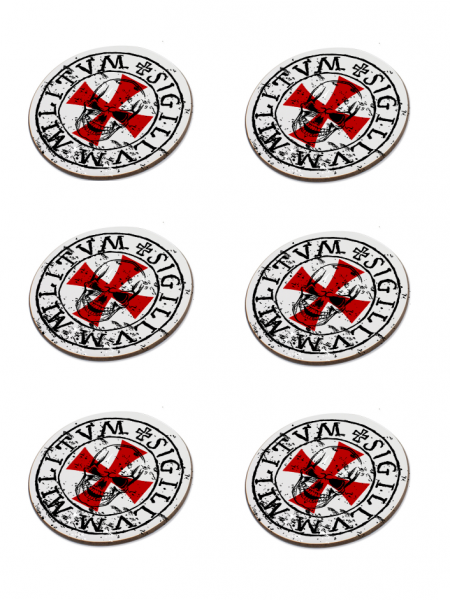 Tempelritter Glasuntersetzer Hartfaser